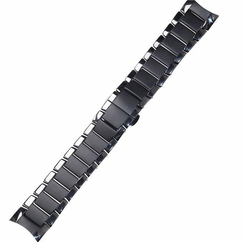EPANO 22 mm 24 mm czarny gładki matowy ceramiczny pasek do zegarka Armani Ar1451ar1452ar1475ar1474 pasek do zegarka opaska na nadgarstek bransoletka