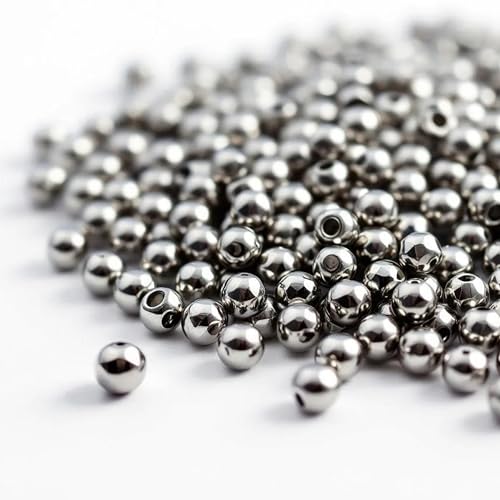 Image of 1600 Pcs Silver Pearl Beads for Jewellery Making Kit | Bead Bracelet Making for Women Girls Kids | Crystal Beads for Craft | Pearls for Craft | 6mm | 200g