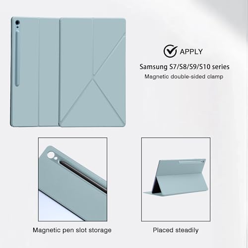 Image of Magnetic Case for Samsung Galaxy Tab S10 FE+ 13.1 Inch (2025) Tablet with S-Pen Holder, Auto Wake /Sleep Smart Tablet Cover, Ice Blue
