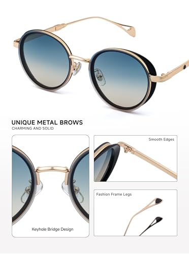 Image of Fashion Sunglasses for Women Metal Frame Round Shades Circular Sunnies(2A409)