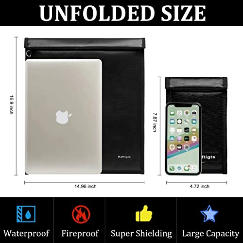 3Pcs Faraday Bags For Laptops(20 X 15 Inches), Key Fob Protector (9.6 X 4.7 Inches), Fireproof & Waterproof Faraday Cage, Key Fob Signal Blocker, Faraday Pouch Anti-Hacking Nfc/Wifi/Bluetooth #TOP1