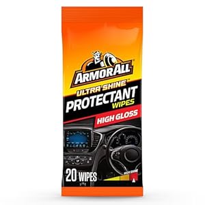 Armor All Automotive Biodegradable Gloss Finish Protectant Wipes, 20 Count Flat Pack, Car Cleaning Wipes To Keep Car Interior Cleaner