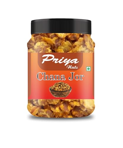 PRIYA NUTS Roasted Chana Jor | Crispy Chana Namkeen | High Protein, Gluten-Free Vegan Jain Snack | Sea Salt & Hing | No Palm Oil, No Added Sugar (400 Gram)
