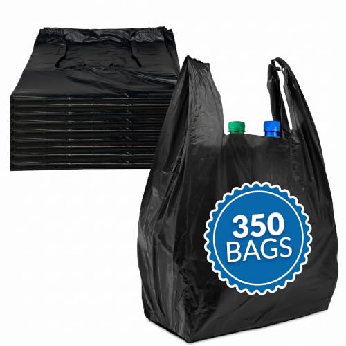Reli. 350 Pack Black Shopping Bags