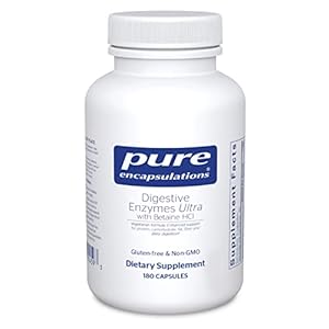 Pure Encapsulations Digestive Enzymes Ultra with Betaine HCl – Vegetarian Digestive Enzyme Supplement to Support Protein, Carb, Fiber, and Dairy Digestion* – 180 Capsules
