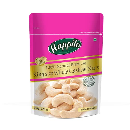 Image of Happilo 100% Premium King Size Whole Cashew Nuts, 200g & Premium Roasted Pumpkin Seeds for Eating 200g, Lightly Salted for Healthy Diet, Immunity Booster and Fiber Rich Superfood