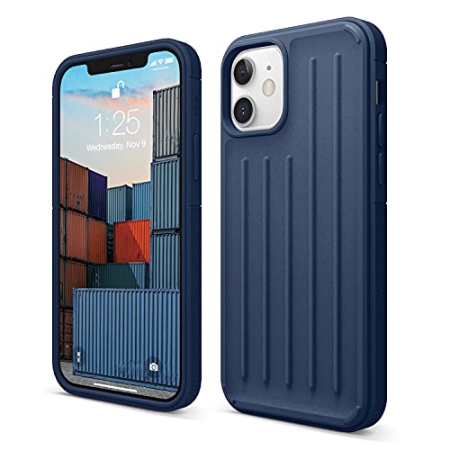 elago Protective Armor Case Compatible with iPhone 12 and Compatible with iPhone 12 Pro 6.1 Inch (Navy Blue) - Shock Absorbing Design, Durable TPU, Wireless Charging Supported