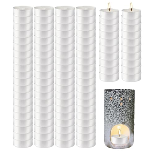 Paquete de 100 velas de té – Velas aromáticas parpadeantes cálidas – Paquete de 100 velas románticas para boda, velas cálidas, sin goteo, 4 horas de combustión para cumpleaños, bodas y fiestas