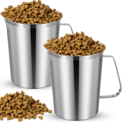 Set de 2 vasos medidores de 2 tazas de acero inoxidable miniatura 1