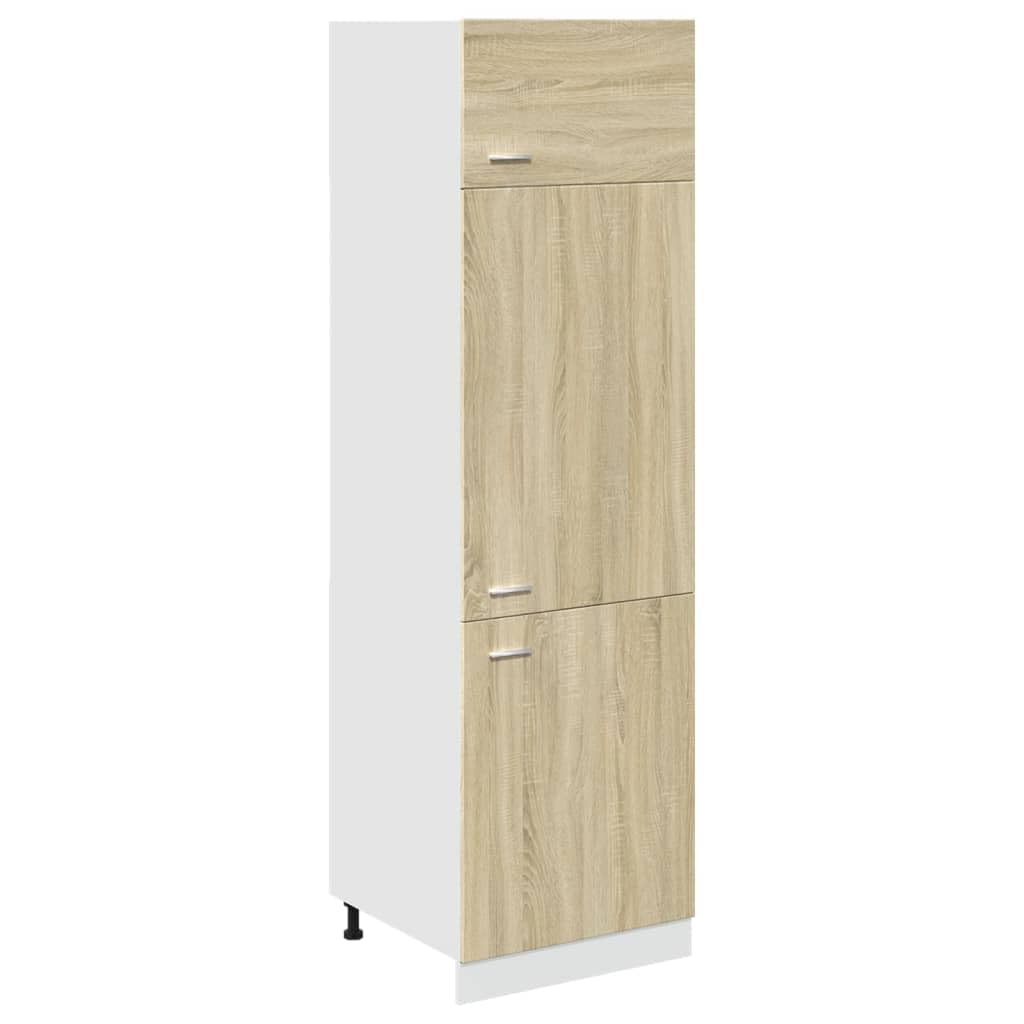 vidaXL Kühlumbauschrank Lyon Sonoma-Eiche 60x57x207 cm Holzwerkstoff, Gastronomieschrank, Gastro Möbel, Küchenmöbel, Aufbewahrungsschrank
