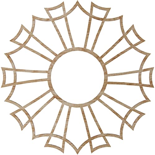 Image of Ekena Millwork 22 inchOD x 7 3 /4 inchID x 3 /8 inchT Augustus Wood Fretwork Pierced Ceiling Medallion, Red Oak
