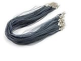  WEBandBUY 5 x Halskette * Farbe: Grau * Organzaband mit Wax Cord Schleifenband Schmuckband Kette