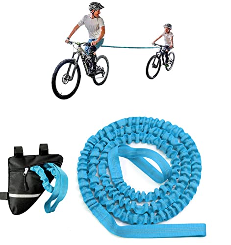 Fahrrad Abschleppseil Kinder mit Dreiecktasche,Elastisches 4.5M Fahrrad Traktionsseil,Eltern Kind Zugseil Abschleppseil Traktionsseil,Tragfähigkeit 500 lbs für Kinder MTB Bike Cover