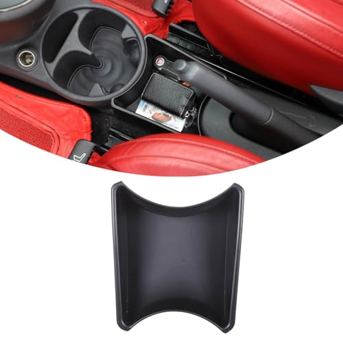 Boîte de rangement et organiseur pour console centrale Fiat 500 noire 2011-2015