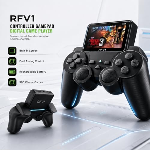 Image of Retro Video Game Console 520 in 1 for Kids & Adults, Rechargeable Handheld Gaming Controller, AV TV Output, Built-in Classic Games, Portable, Birthday Return Gift for Boys & Girls