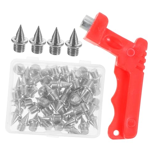 HANABASS 2sets Track Spikes Kit Steel Running Spikes with Wrench for Easy Installation Track Shoes Replacement -Resistant Performance for Athletes
