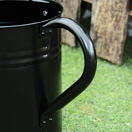 yourjoy Galvanized Metal Watering Can with Long Spout, 4L One Gallon Watering Can for Outdoor Indoor House Garden Plants, Black