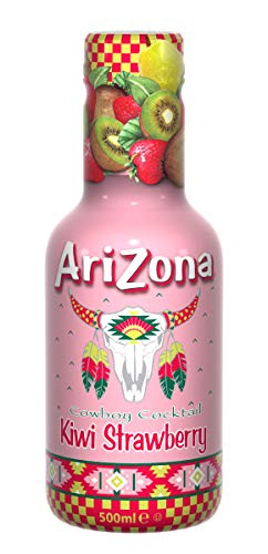 AriZona - Cowboy Cocktail Kiwi Fraise - Jus de Fruits 100% Plaisir Aromatisé/Rafraîchissant Bouteille 500 ml