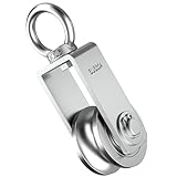 Mixizigoz U Type Swivel Pulley Block, 304 Stainless Steel Pulleys for Wire Rope Cable Lifting, DIY Gym Equipment Part, Clothesline, Hoist - Waterproof Sturdy 360 Degree Rotating Wheel (34 mm, 1)