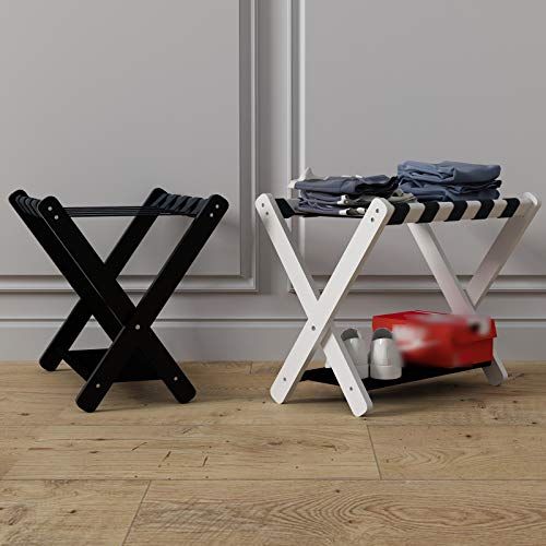 Support de rangement pour bagages blanc pliable et compact