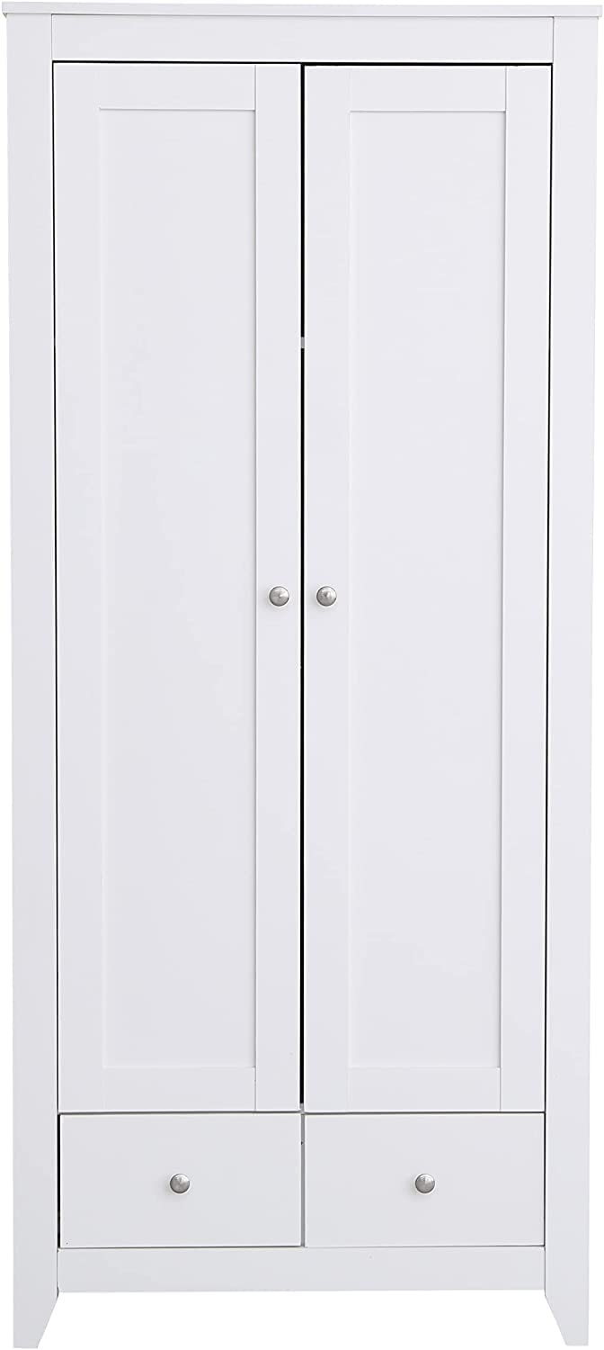 DONEWELLBedroom Furniture White 3/4 Piece Set Wardrobe Bedside Table Chest of Drawers Wooden,Uk Delivery (wardrobe)
