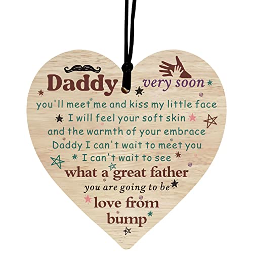 Image of CAKIROTS Daddy to Be Gifts - hi, Daddy Pregnancy Announcement Father New Born Baby Son Daughter Plaque