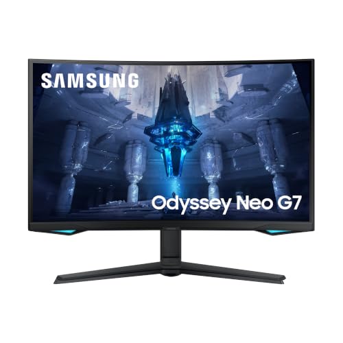Samsung Ecran PC Odyssey Neo G7 32' 165Hz, 1ms, Dalle VA - MiniLED Incurvé 1000R, Résolution UHD 4K 3840 x 2160,1 000 000:1, 300cd/m², FreeSync Premium Pro, Pied Ajustable, HDMI, DisplayPort