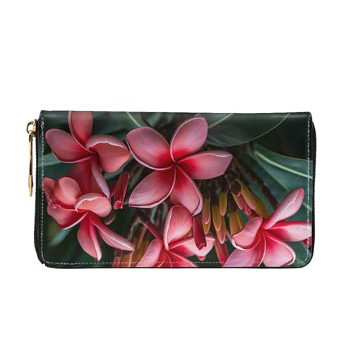 Leather Wallet for Women Men Bifold Wallet Ultra Slim Credit Card Holder Plumeria Ladies Clutch Purse3