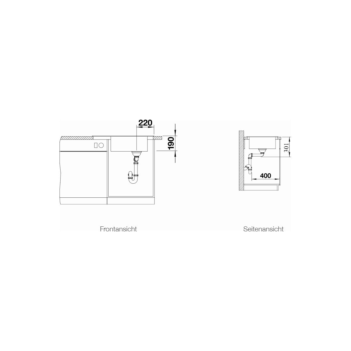 BLANCO 525882 Elon XL 6 S Évier de cuisine Noir 60 cm