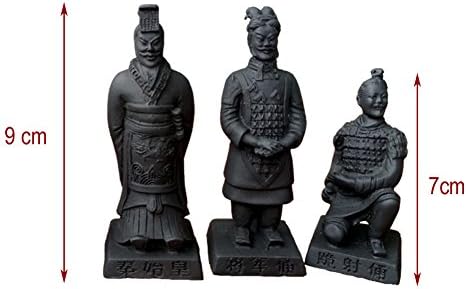 Romancemit Set of 5 Mini Antique Reproduction, China Qin Dynasty Terracotta Warrior Sculpture Home Display Table Display Gift Multi Presentation Set of 5 Gift Box, 3.5Tall 