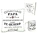 Regalo Original Dia del Padre Taza Y Cojin con Frases Personalizar Regalos para Padres Primerizos Cojín con Relleno Y Taza Desayuno Regalos para Papa Y Abuelo Regalo Cumpleaños Papa TE Quiero