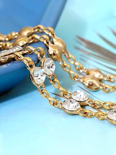 Women Rhinestone Crystal Waist Belts for Dress Adjustable Ladies Metal Chain Belts4