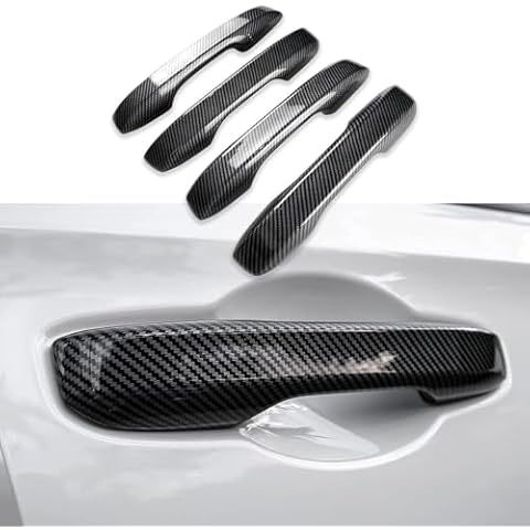 YJMOTOR Door Handle Covers Trim Compatible with 11th Gen Civic Accessories, for Honda Civic 2022 2023 2024, Accord CR-V HR-V 2023 2024 with Smart Auto Lock(Carbon Fiber Style) Cover