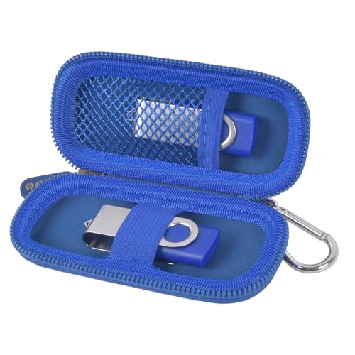 Image of USB Flash Drive Case, SD Card /Thumb Drive /Memory Cards Holder, Bag Only | SDXC /SDHC Storage, Electronic Accessories Organizer for SanDisk / for Samsung, for Students /IT /Office /School /Travel, Blue