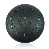 "OcarinaWind" 12 inches Steel Tongue Drum Black 13 Notes,C Major,with Padded Drum Bag and Couple of