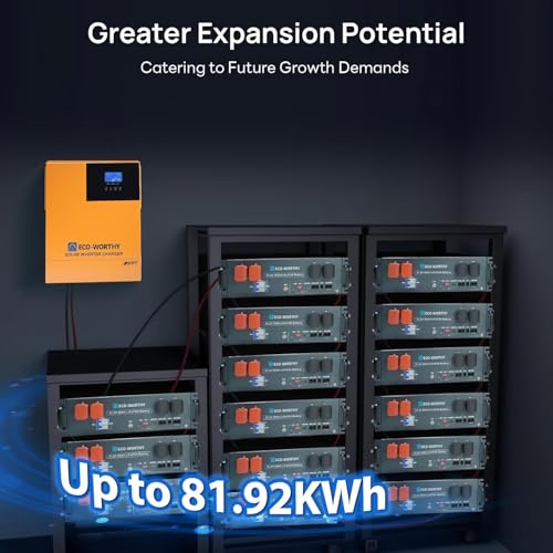 Image of ECO-WORTHY 48V Off Grid Solar System Complete Kit 1600W 6.24KWH Solar Panel Kit for Home:8pcs 195W N-Type Bifacial Solar Panels,48V 100Ah Pro LiFePO4 Server Rack Battery with LED,3500W Solar Inverter