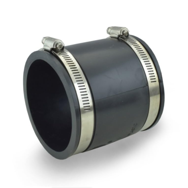3" Flexible Rubber Coupling with Stainless Steel Clamps – Plumbing Pipe Connector for PVC, Cast Iron, Steel & Copper Pipes
