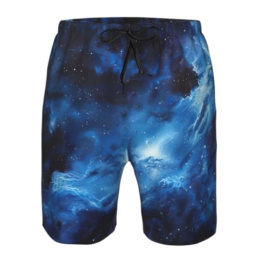Blue Galaxy Print Stylish Beach Shorts Swim Trunks Lightweight Breathable Summer Outdoor Activities4