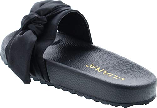 Liliana Nomi-7 Womens Cute Lovely Pointy Front Ribbon Knot Detail Slippers3