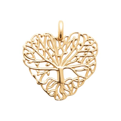Pendentif Arbre de Vie en Plaqué Or Cadeau Idéal avec Coeur