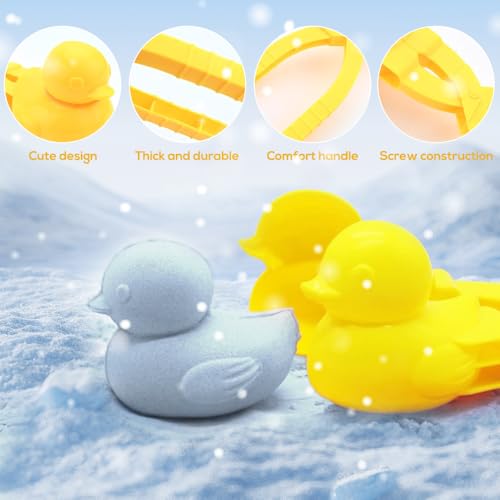 Schneeball Former, 5 Stück Schneeballzange, Cartoon Schneeballformer, Winter Schneeball Clip, Snowball Maker, Pinguin Schneeball Clip, Entenform, fur Kinder im Freien Spielen Schnee, Strandspieler