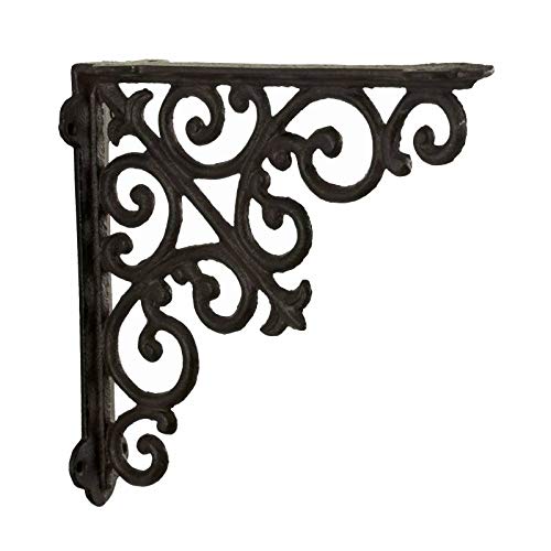 L'Héritier Du Temps Equerre Credence Etagere Potence Murale Suspension en Fonte Marron Support 4x19,7x19,7cm