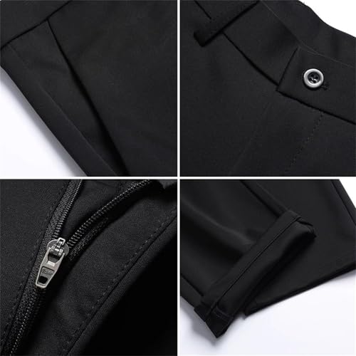Silamone Timeless Stretch Pants, Men's High Stretch Straight Fit Trousers, Straight Fit Suit Trousers3