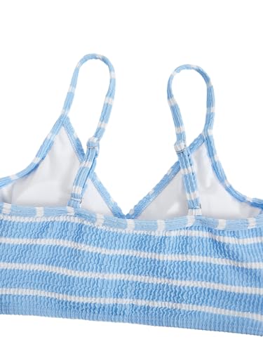 Milumia Girl's Two Piece Swimsuit Striped Spaghetti Strap Wireless Bikini Set4