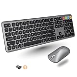 X9 Bluetooth Keyboard and Mouse Combo (Bluetooth, 2.4Ghz, USB C Wired) - Slim Wireless Rechargeable Keyboard and Mouse, Multi-Device Keyboard and Mouse for PC, Mac, Laptop, iPad, iOS, Android