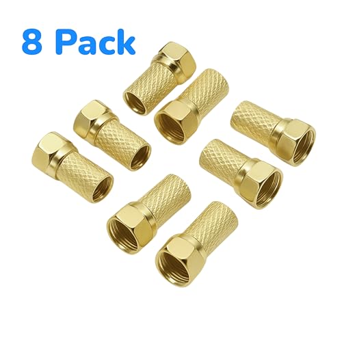 F-Type Coaxial Cable Connector, Gold-Plated RG6, 6.7mm, 8-Piece Set for LNB Satellite TV Aerial Sky Freesat Virgin NTL Coaxial Cable Sat Switches Splitters - Image 4