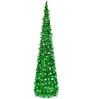 人工クリスマスツリー 組み立て簡単 折りたたみクリスマスツリー スパンコール Amazon.co.jp: 5.9フィート 人工クリスマスツリー 組み立て簡単