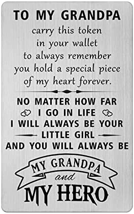 HYHYDHP Grandpa Gifts Wallet Card from Granddaughter, Grandpa Birthday Cards Gift from Grandchildren Grandkids, Grandfather Personalized Fathers Day Presents, Christmas Ideas