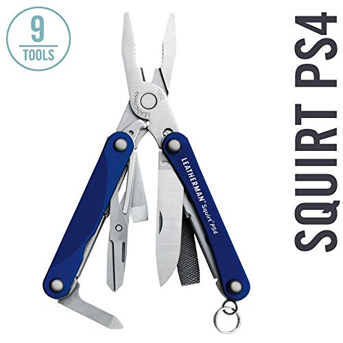 LEATHERMAN - Squirt PS4 Keychain Multitool with Spring-Action Scissors and Aluminum Handles, Built