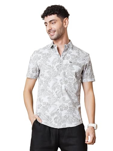 Image of The Indian Garage Co Men Slim Fit Tropical Full Sleeves Cutaway Collar Casual Shirt